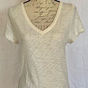 Talbots short sleeve cream T-shirt, size medium